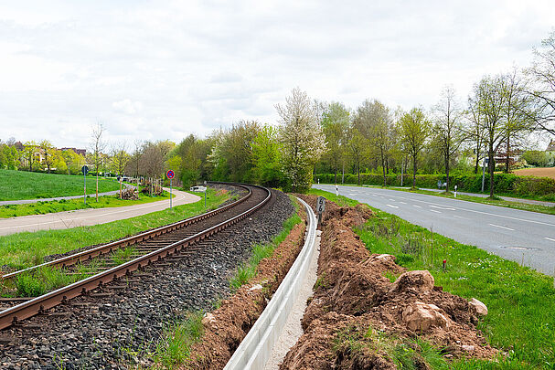 Baustelle der Deutschen Bahn in Weiherhof