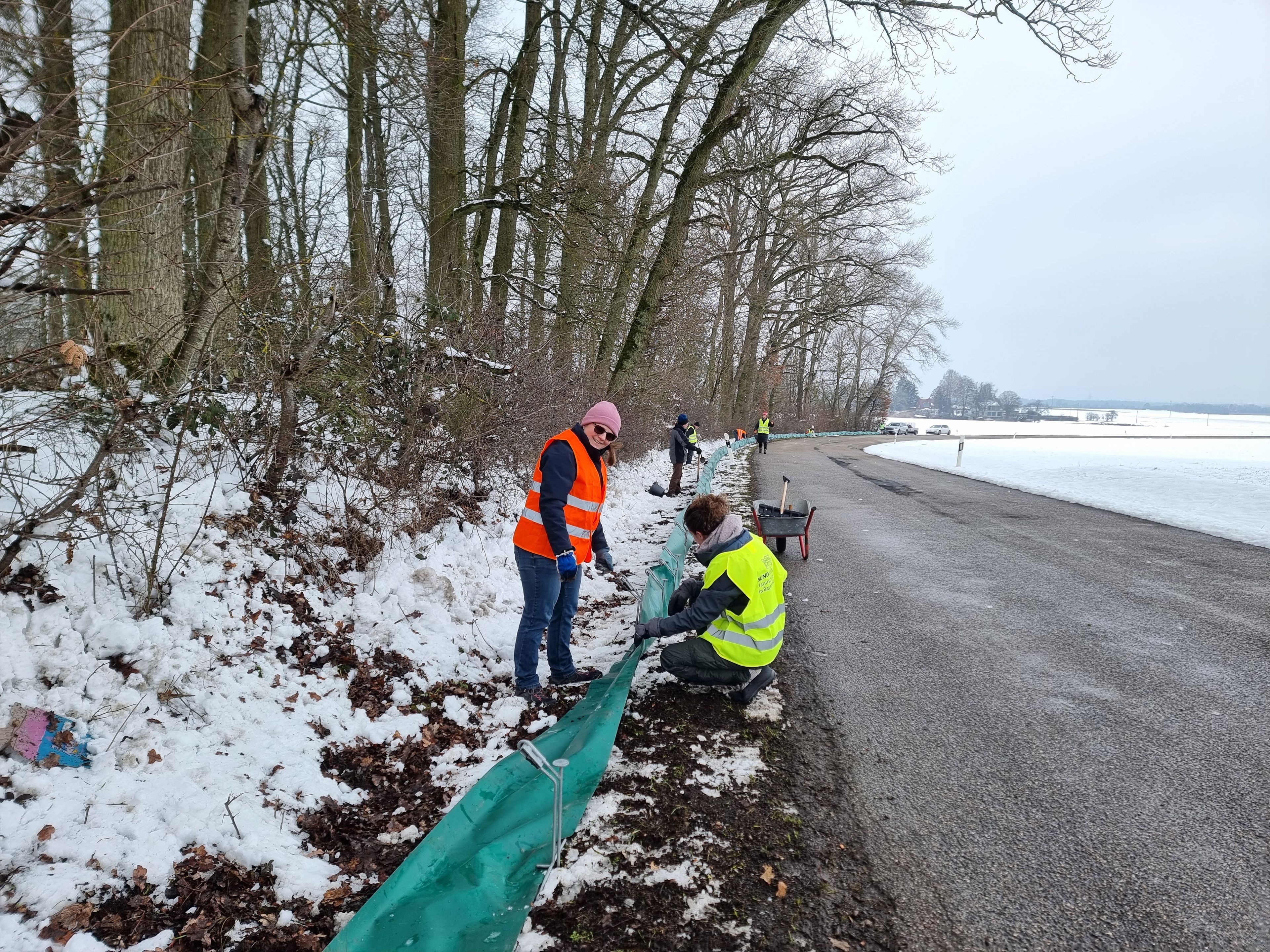Aufbau Krötenzaun bei Eckershof